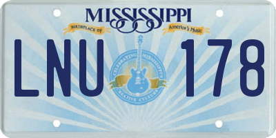 MS license plate LNU178