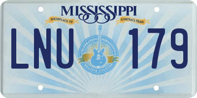 MS license plate LNU179