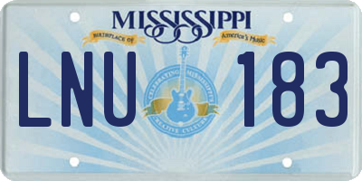 MS license plate LNU183