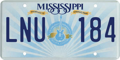 MS license plate LNU184