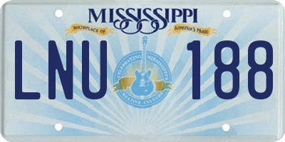 MS license plate LNU188