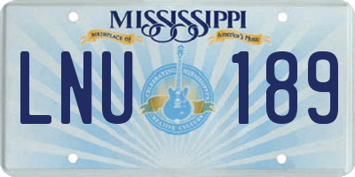 MS license plate LNU189
