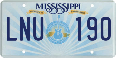 MS license plate LNU190