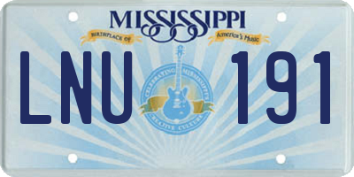 MS license plate LNU191