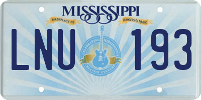 MS license plate LNU193