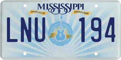 MS license plate LNU194