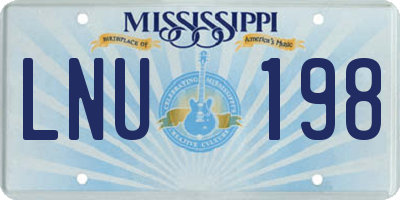 MS license plate LNU198