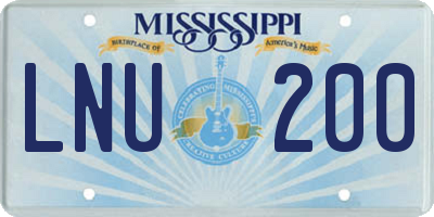 MS license plate LNU200