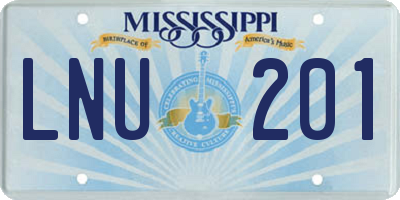 MS license plate LNU201
