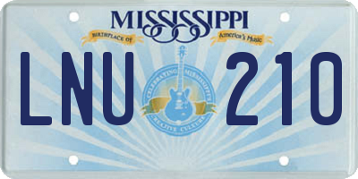 MS license plate LNU210
