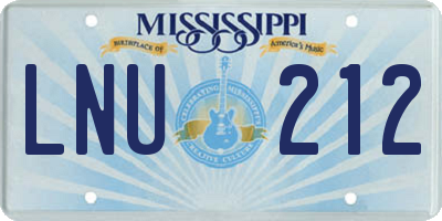 MS license plate LNU212