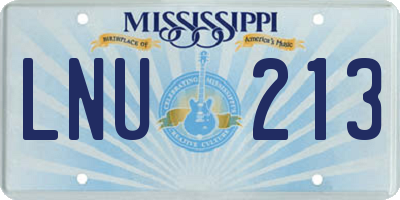 MS license plate LNU213