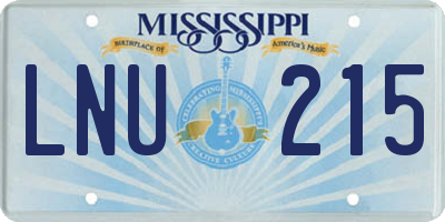 MS license plate LNU215