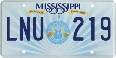 MS license plate LNU219