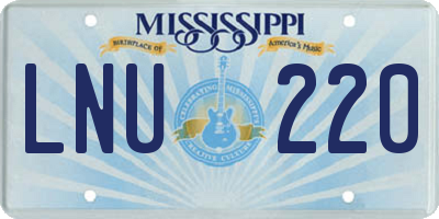 MS license plate LNU220