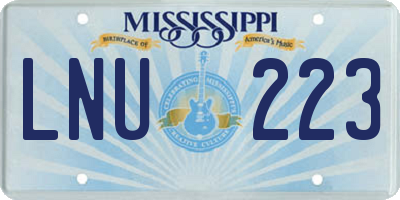MS license plate LNU223