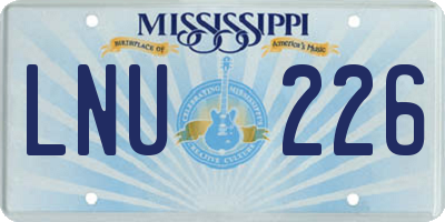 MS license plate LNU226