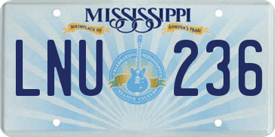 MS license plate LNU236