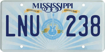MS license plate LNU238