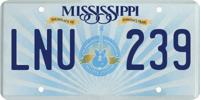 MS license plate LNU239