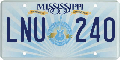 MS license plate LNU240