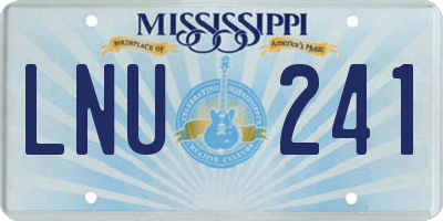 MS license plate LNU241