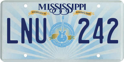 MS license plate LNU242