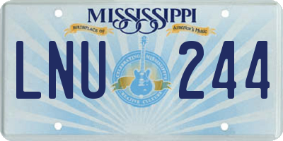 MS license plate LNU244