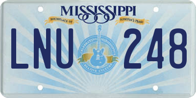 MS license plate LNU248