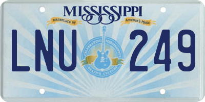 MS license plate LNU249