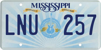 MS license plate LNU257