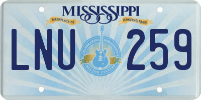 MS license plate LNU259