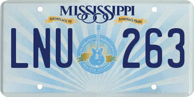 MS license plate LNU263