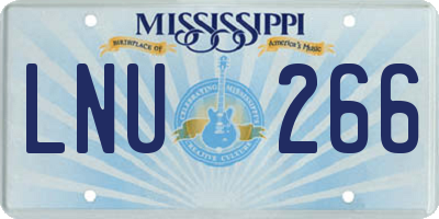 MS license plate LNU266