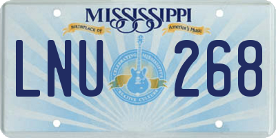 MS license plate LNU268