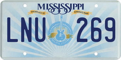 MS license plate LNU269
