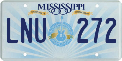 MS license plate LNU272