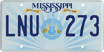 MS license plate LNU273