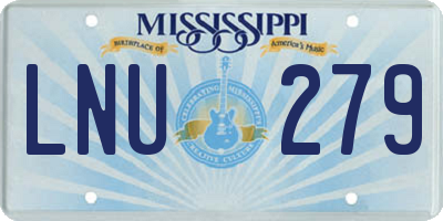 MS license plate LNU279