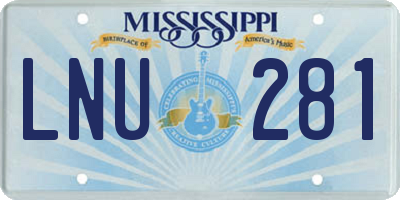 MS license plate LNU281