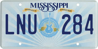 MS license plate LNU284