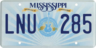 MS license plate LNU285