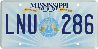 MS license plate LNU286