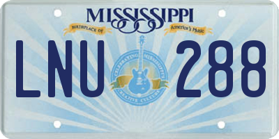 MS license plate LNU288