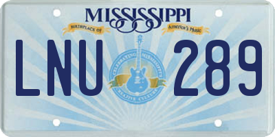 MS license plate LNU289