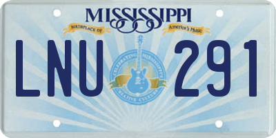 MS license plate LNU291