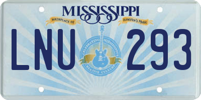 MS license plate LNU293