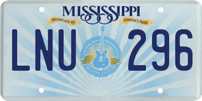 MS license plate LNU296