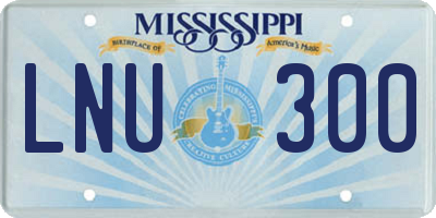 MS license plate LNU300