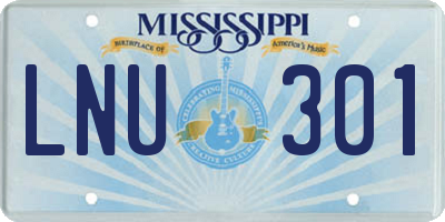 MS license plate LNU301